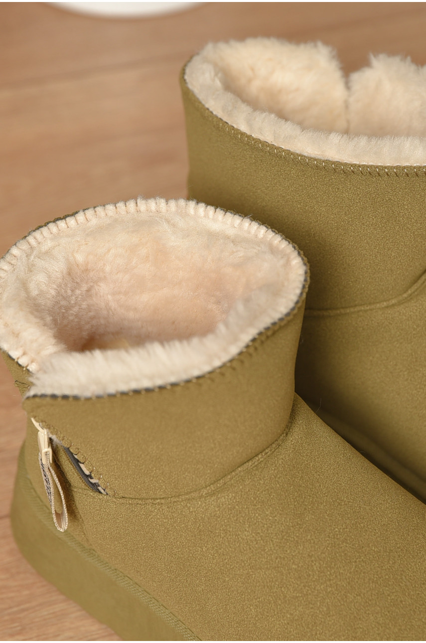 Угги женские цвета хаки на меху искуственная замша DG18-3 209615 Угги женские цвета хаки на меху искуственная замша DG18-3 209615