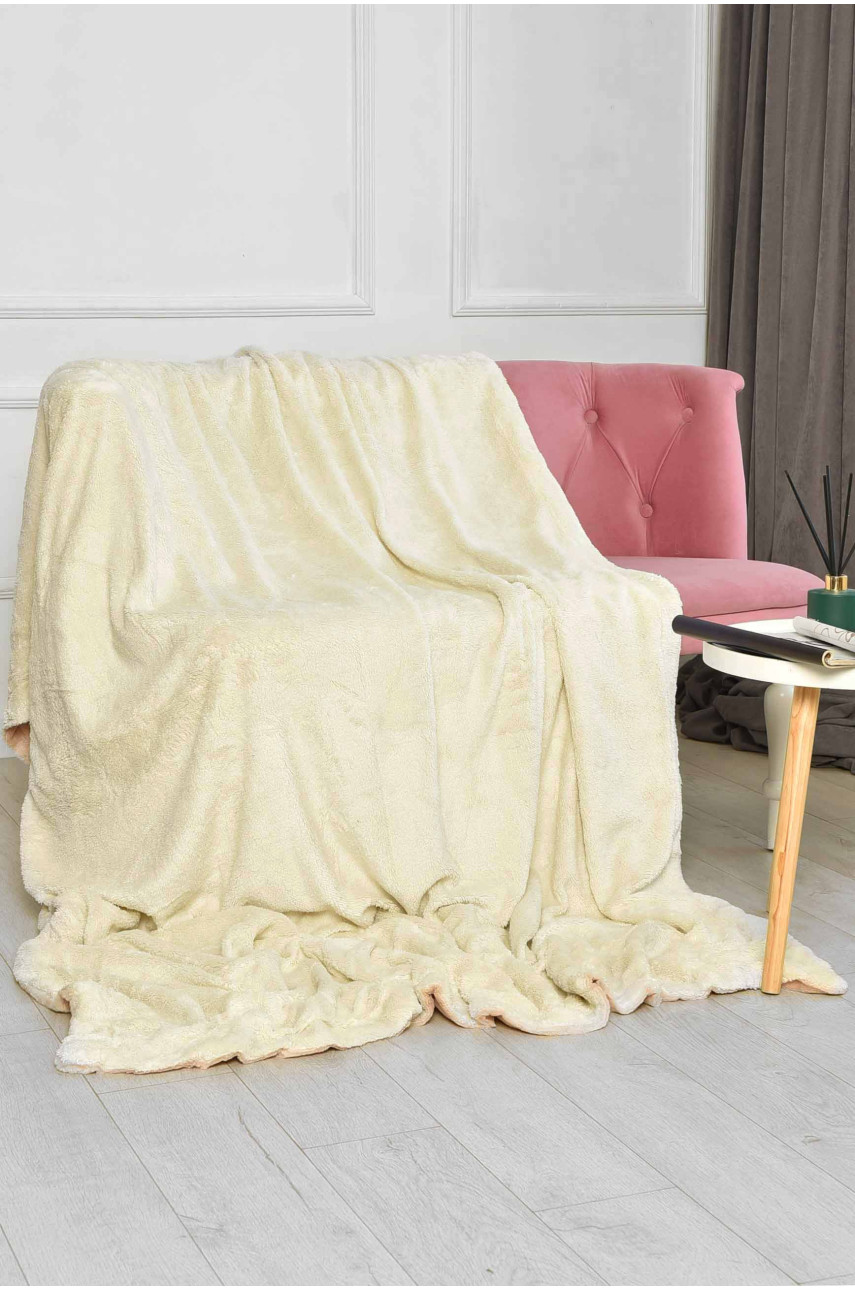 Плед двухсторонний белого и светло-бежевого цвета размер 160*200 11401 209617