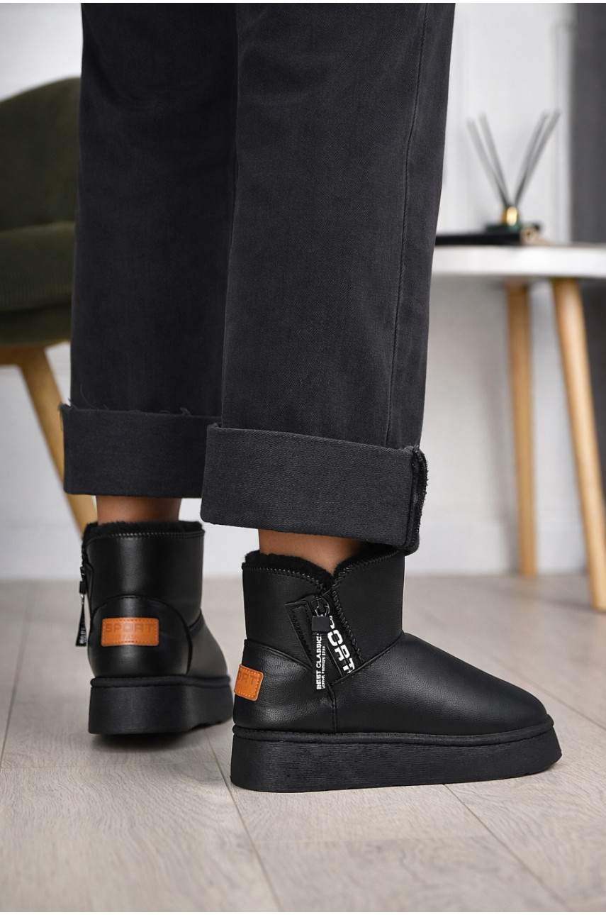 Уггі жіночі на хутрі чорного кольору G18B 209619