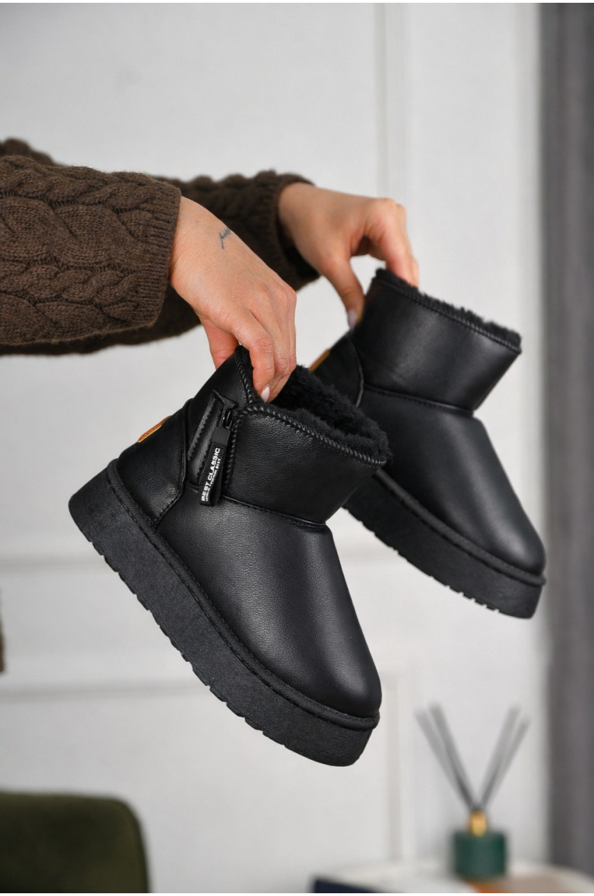 Уггі жіночі на хутрі чорного кольору G18B 209619