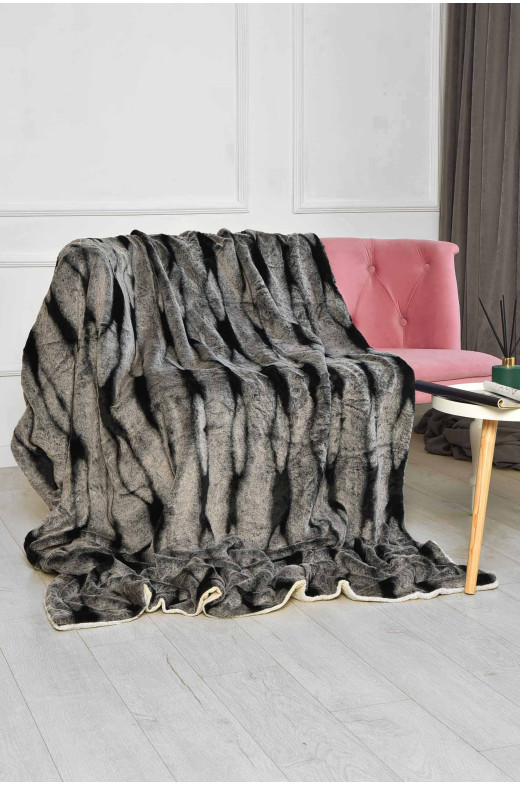 Плед двухсторонний белого и черного цвета с принтом размер 160*200 11401 209621