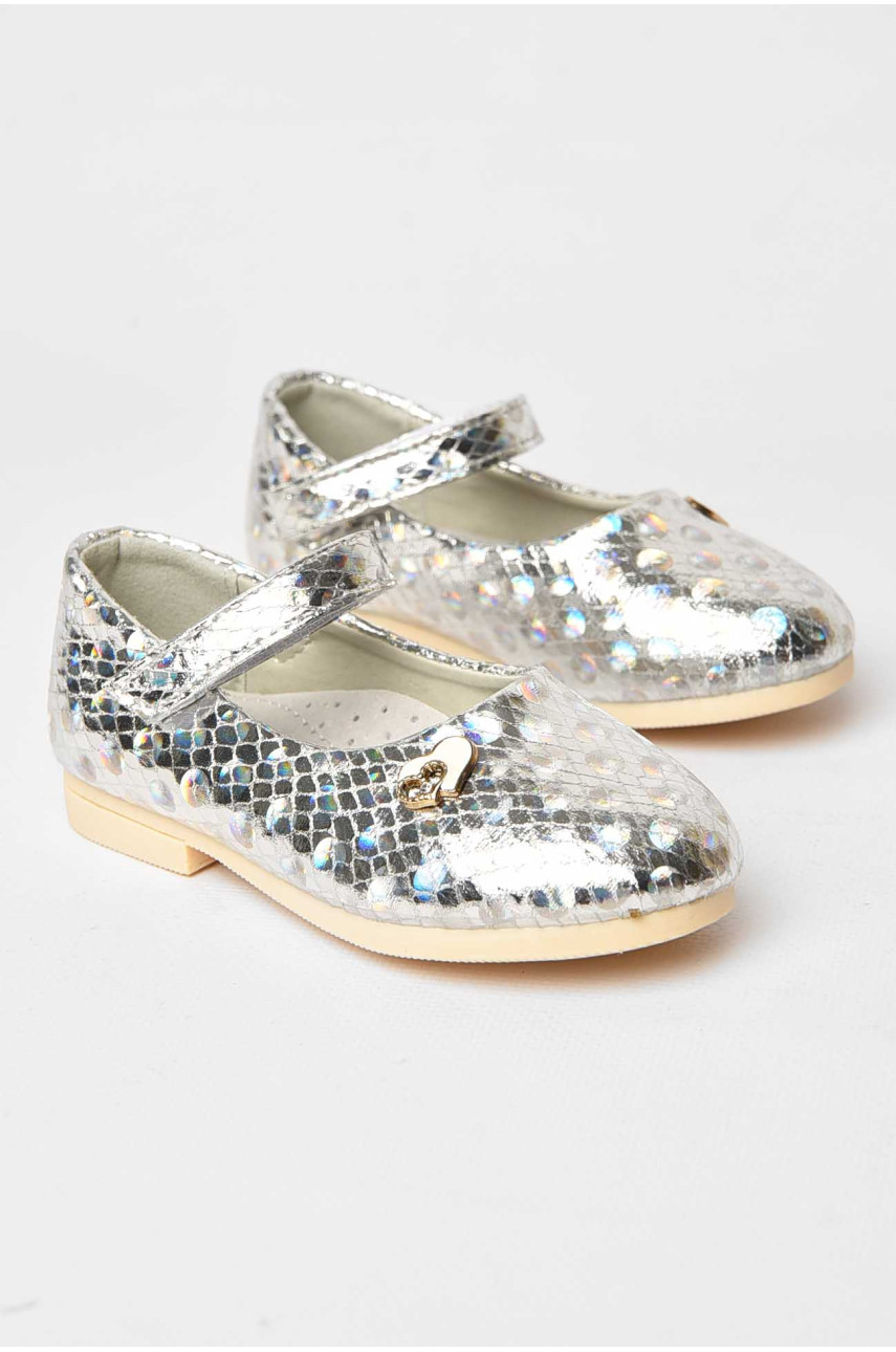 Туфлі для дівчинки сріблястого кольору 786-21 209622