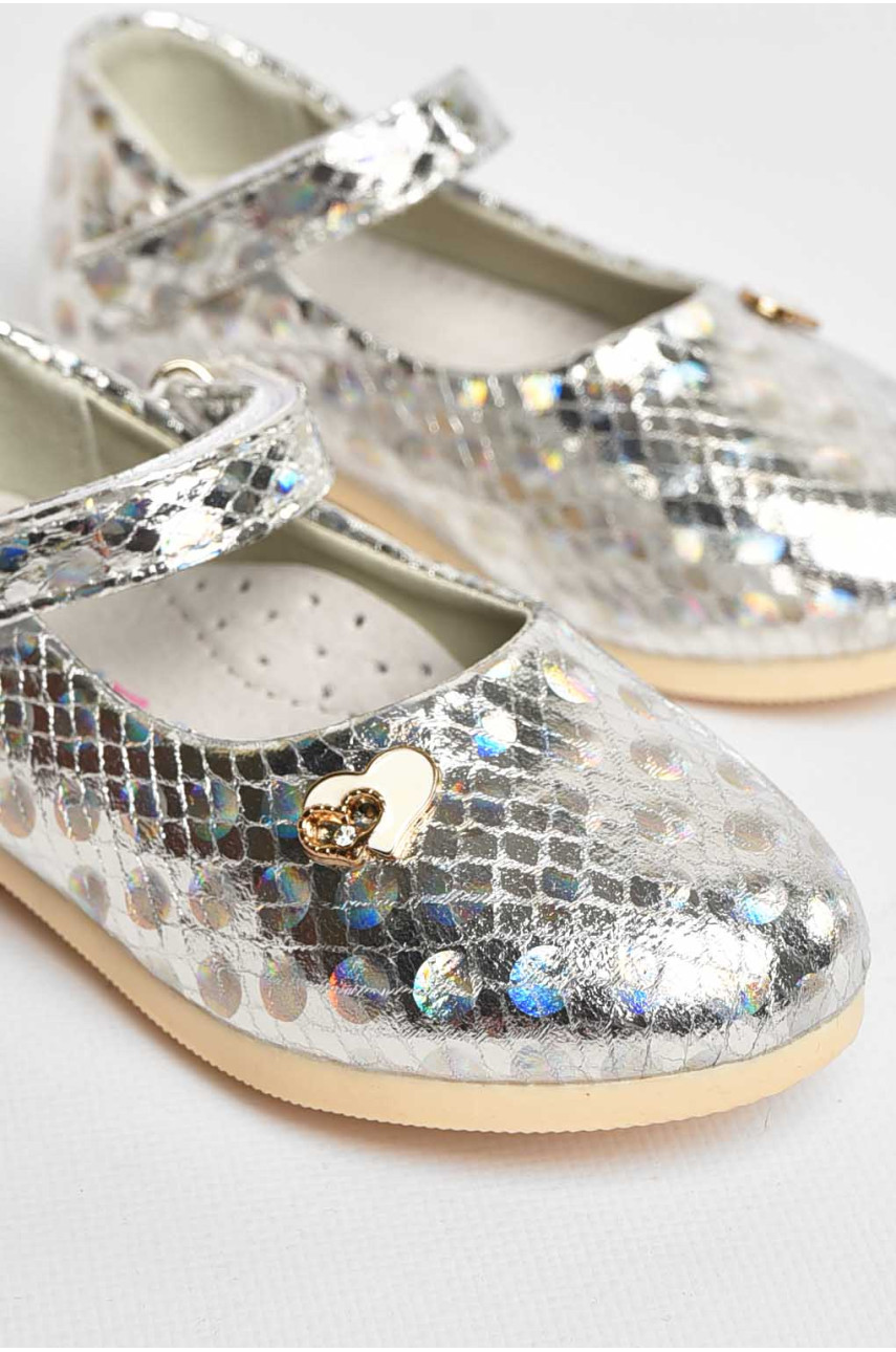 Туфлі для дівчинки сріблястого кольору 786-21 209622 Туфлі для дівчинки сріблястого кольору 786-21 209622