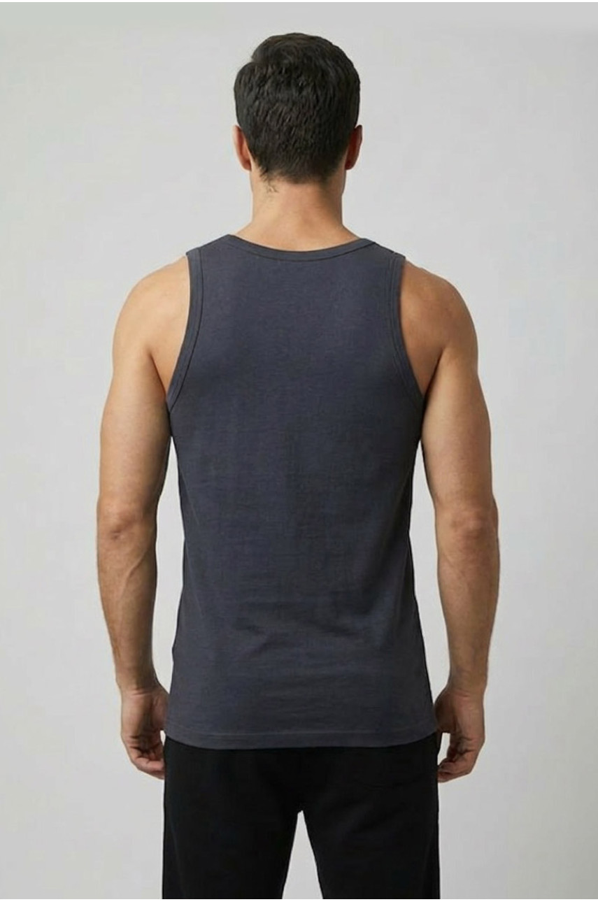 Майка чоловіча однотонна темно-сірого кольору 1111 209633