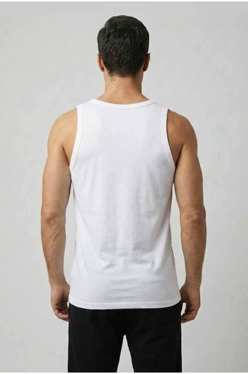 Майка чоловіча однотонна білого кольору 1111 209634