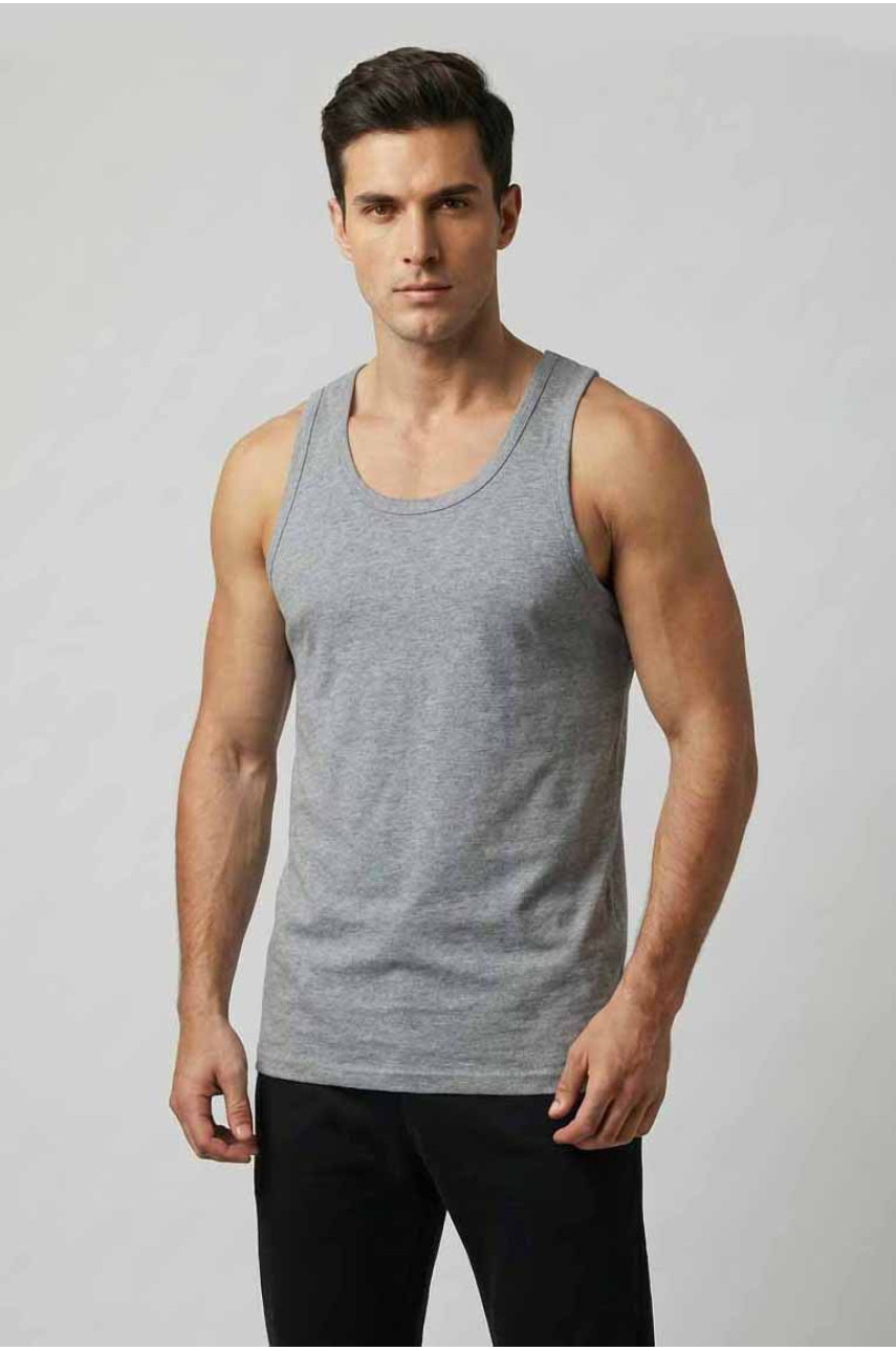 Майка чоловіча однотонна сірого кольору 1111 209635