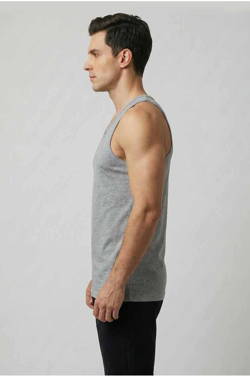 Майка чоловіча однотонна сірого кольору 1111 209635