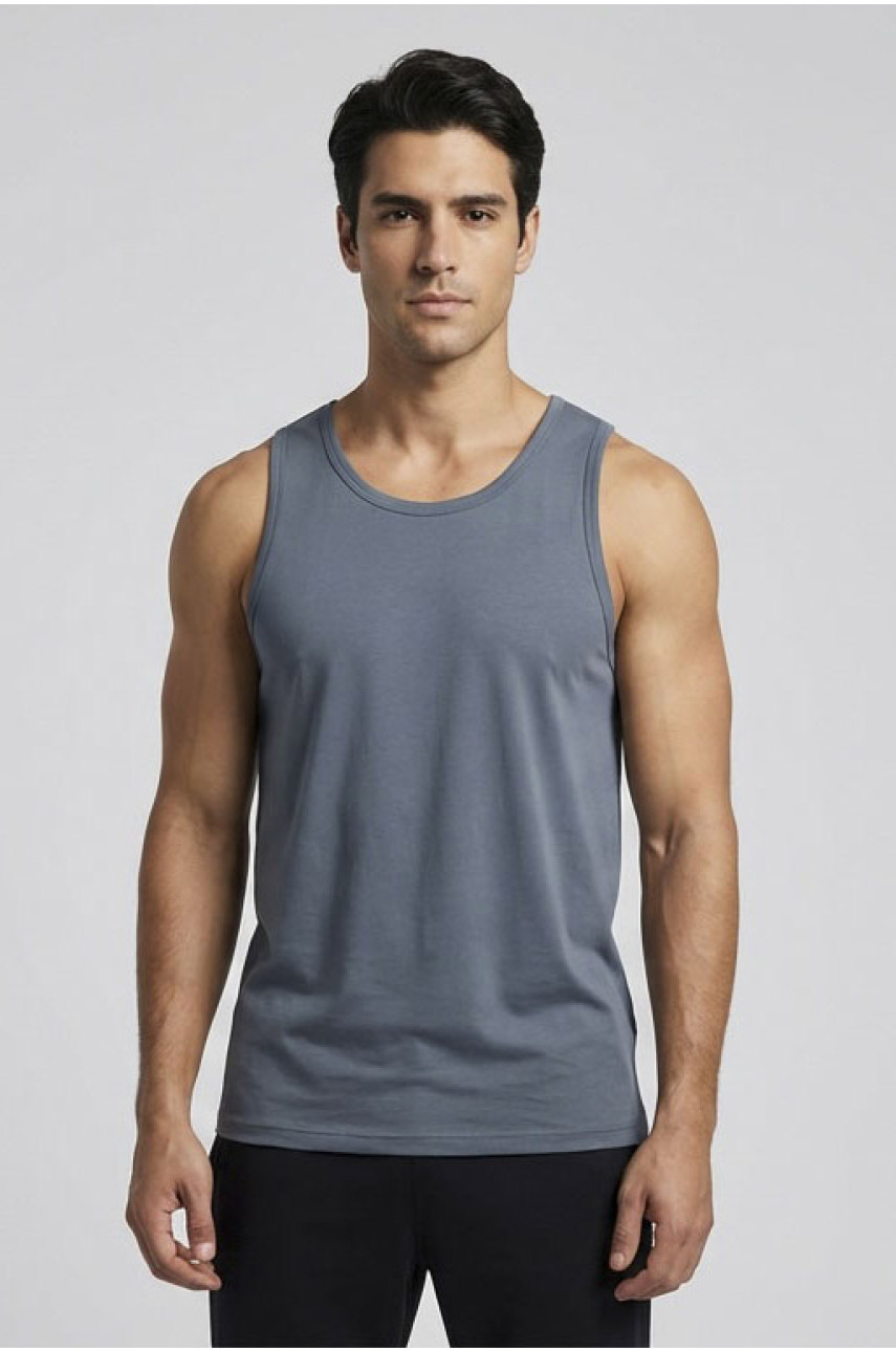 Майка чоловіча однотонна сірого кольору 1111 209636