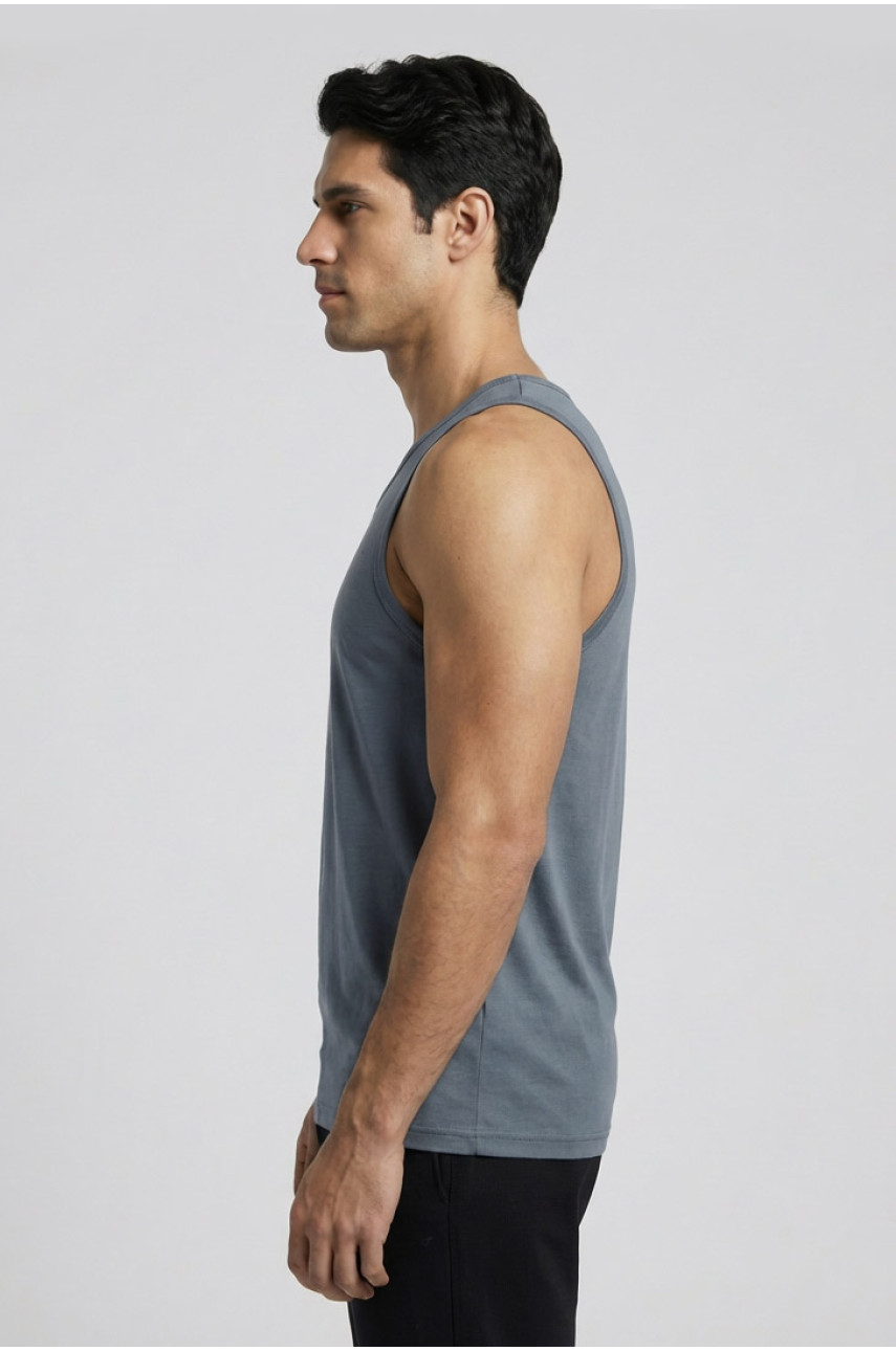 Майка чоловіча однотонна сірого кольору 1111 209636