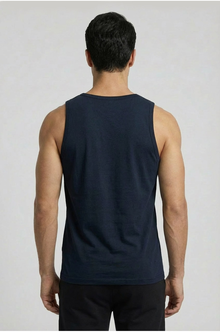 Майка чоловіча однотонна темно-синього кольору 1111 209637
