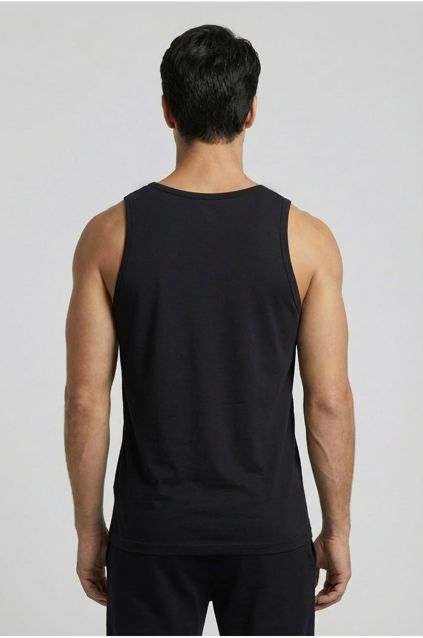 Майка чоловіча однотонна чорного кольору 1111 209638