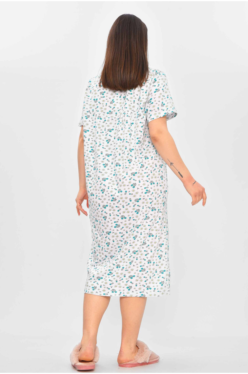 Ночная рубашка женская полубатальная белого цвета с принтом 303 209643 Ночная рубашка женская полубатальная белого цвета с принтом 303 209643