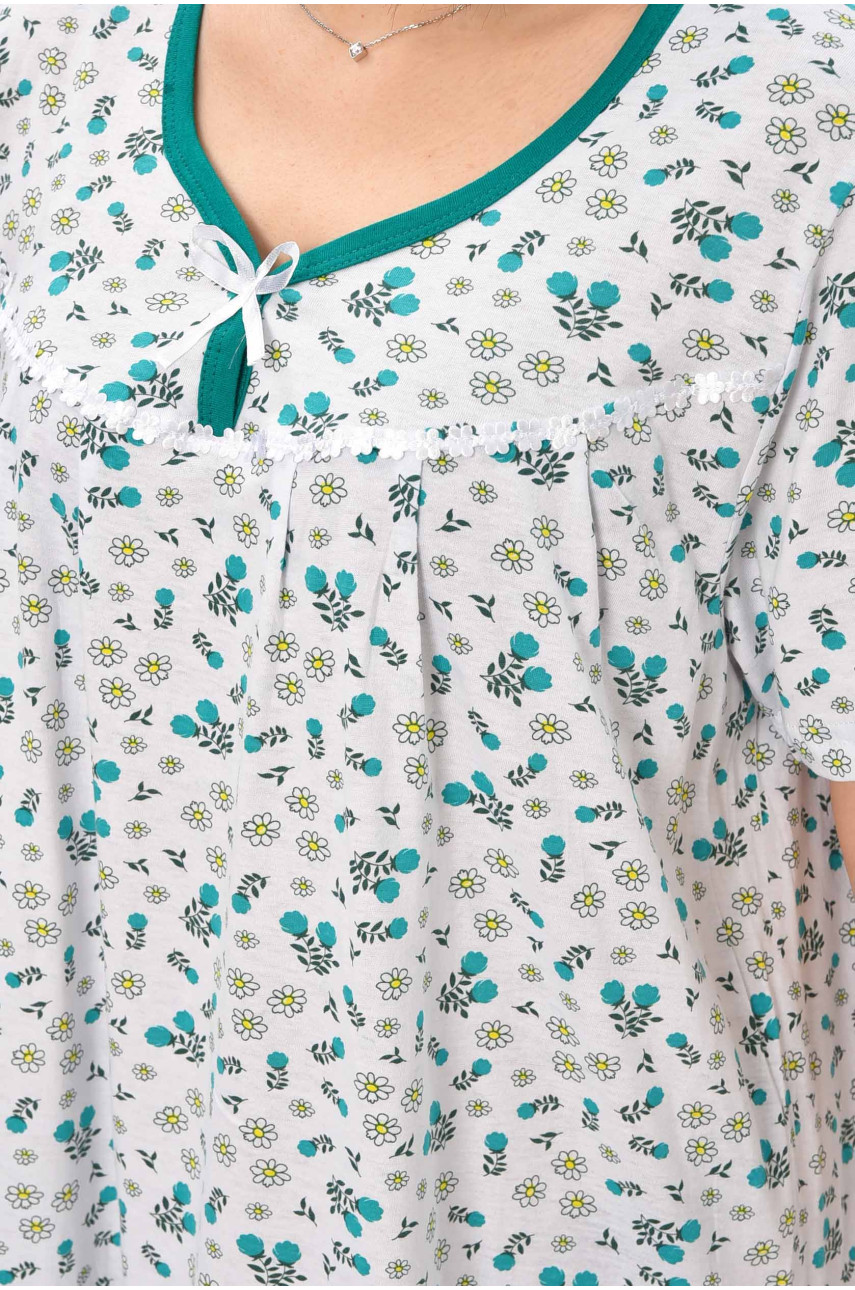 Ночная рубашка женская полубатальная белого цвета с принтом 303 209643 Ночная рубашка женская полубатальная белого цвета с принтом 303 209643