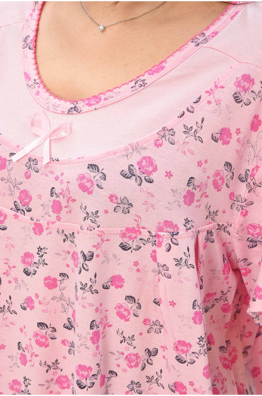 Ночная рубашка женская полубатальная розового цвета с принтом 132 209646 Ночная рубашка женская полубатальная розового цвета с принтом 132 209646