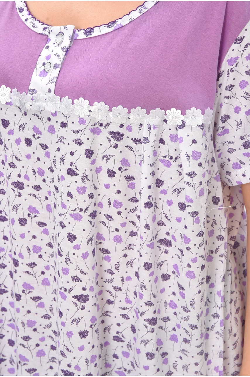 Ночная рубашка женская полубатальная белого цвета с принтом 101 209649 Ночная рубашка женская полубатальная белого цвета с принтом 101 209649