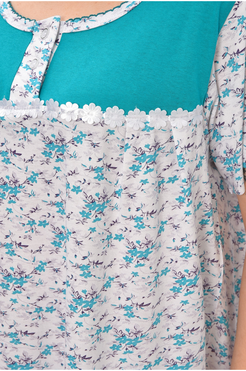 Ночная рубашка женская полубатальная белого цвета с принтом 101 209651 Ночная рубашка женская полубатальная белого цвета с принтом 101 209651