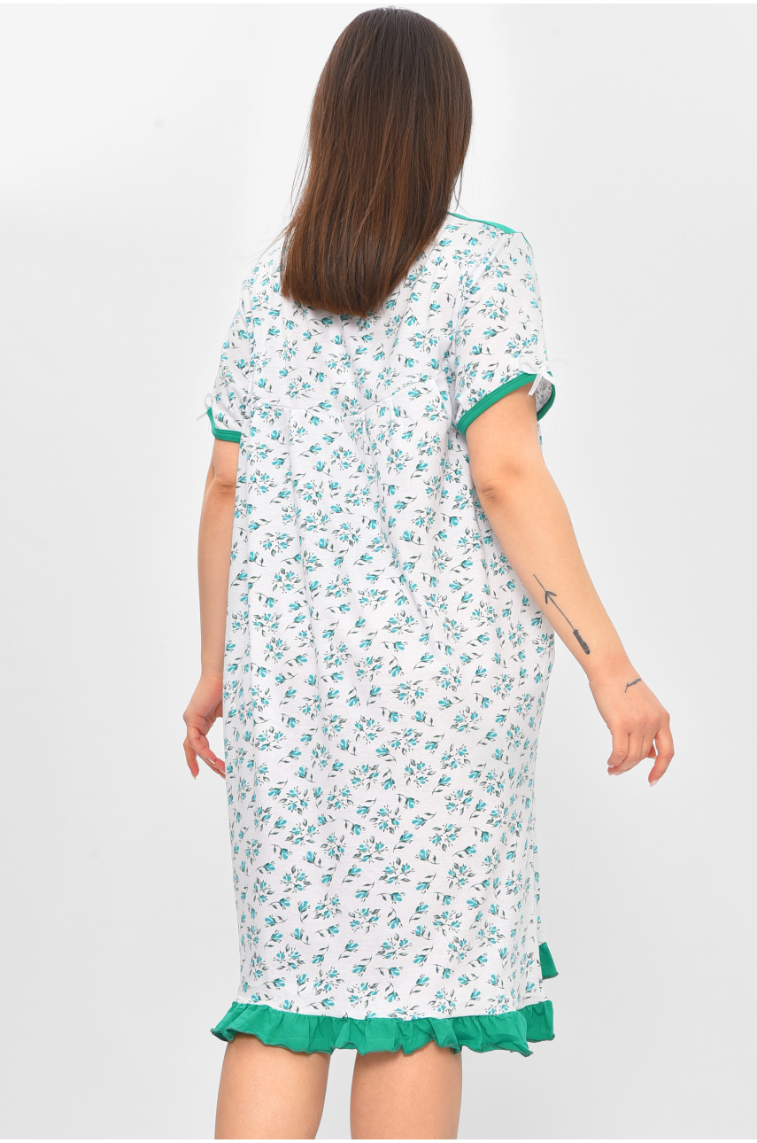 Ночная рубашка женская полубатальная белого цвета с принтом 1017 209657 Ночная рубашка женская полубатальная белого цвета с принтом 1017 209657