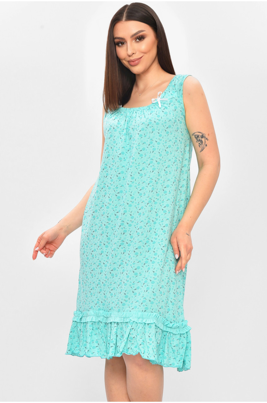 Нічна сорочка жіноча зеленого кольору з принтом 0031 209661