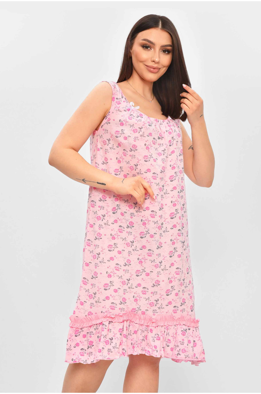 Нічна сорочка жіноча рожевого кольору з принтом 0031 209663