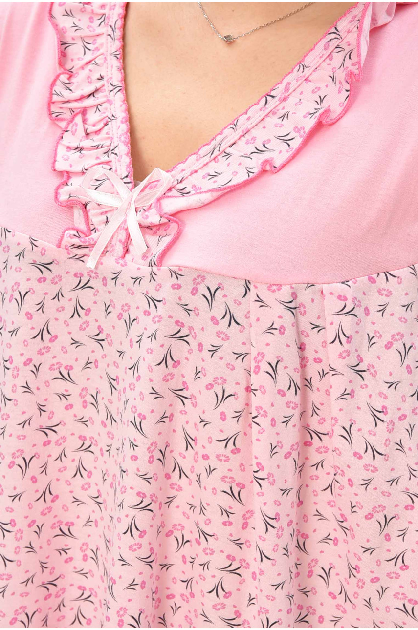 Ночная рубашка женская полубатальная розового цвета с принтом 0103 209668 Ночная рубашка женская полубатальная розового цвета с принтом 0103 209668