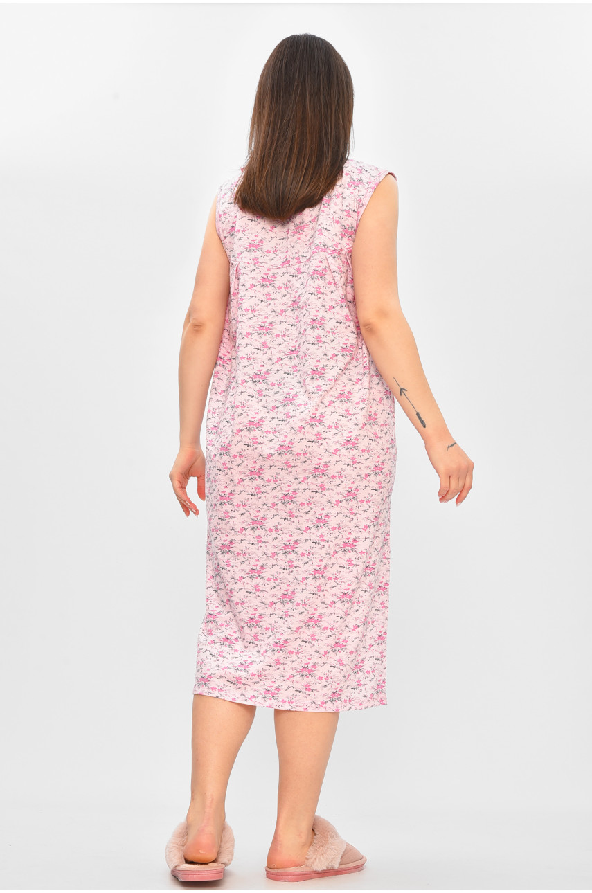 Ночная рубашка женская полубатальная розового цвета с принтом 0103 209670 Ночная рубашка женская полубатальная розового цвета с принтом 0103 209670