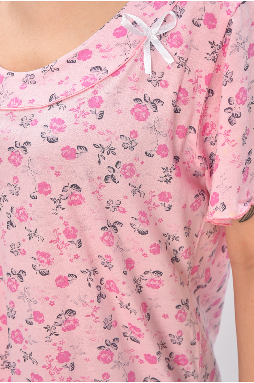 Ночная рубашка женская полубатальная розового цвета с принтом 625 209672 Ночная рубашка женская полубатальная розового цвета с принтом 625 209672