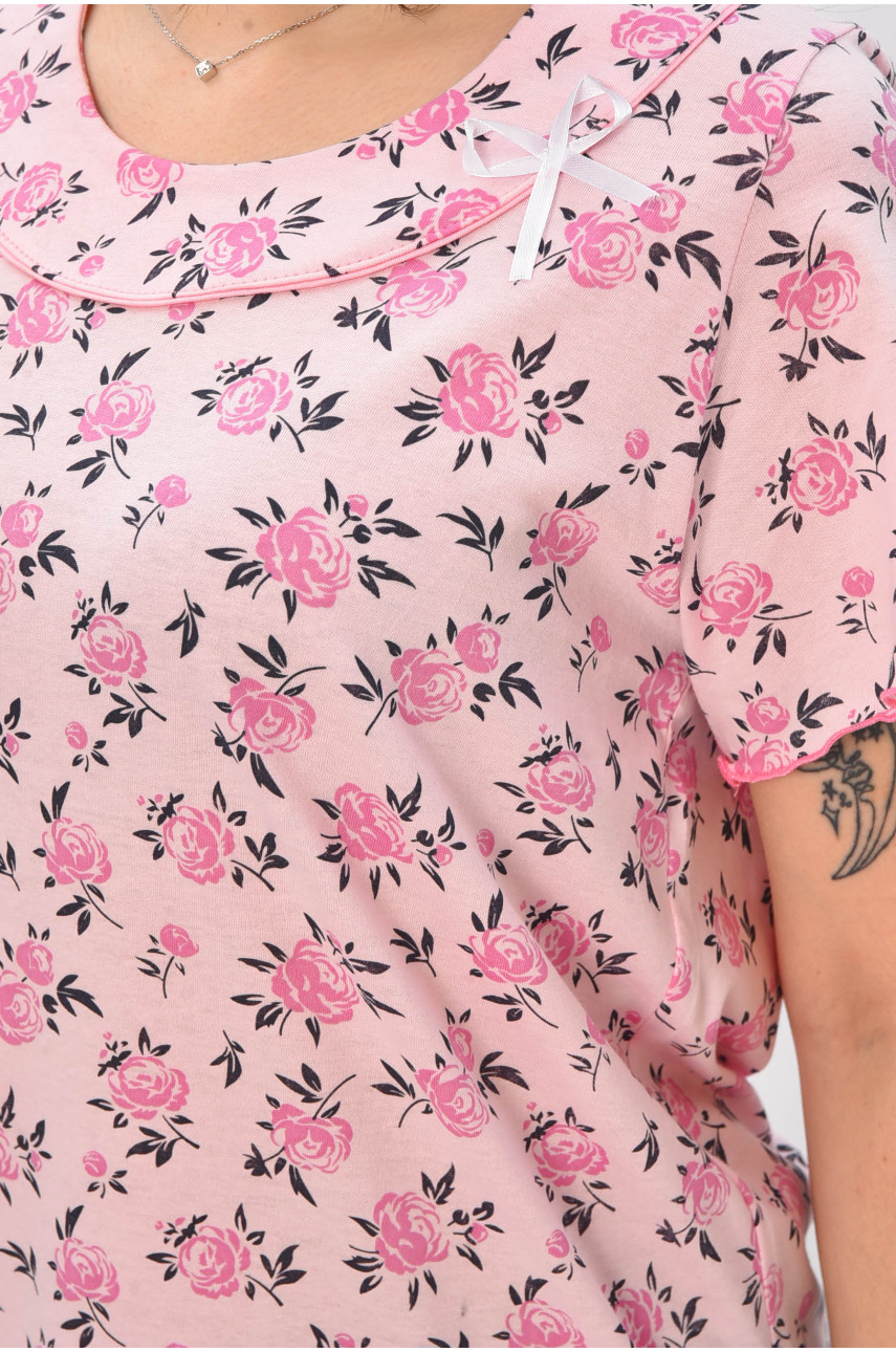 Ночная рубашка женская полубатальная розового цвета с принтом 625 209673 Ночная рубашка женская полубатальная розового цвета с принтом 625 209673