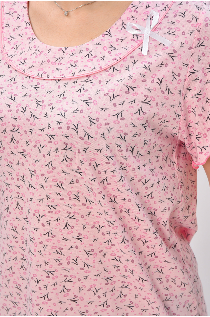 Ночная рубашка женская полубатальная розового цвета с принтом 625 209676 Ночная рубашка женская полубатальная розового цвета с принтом 625 209676