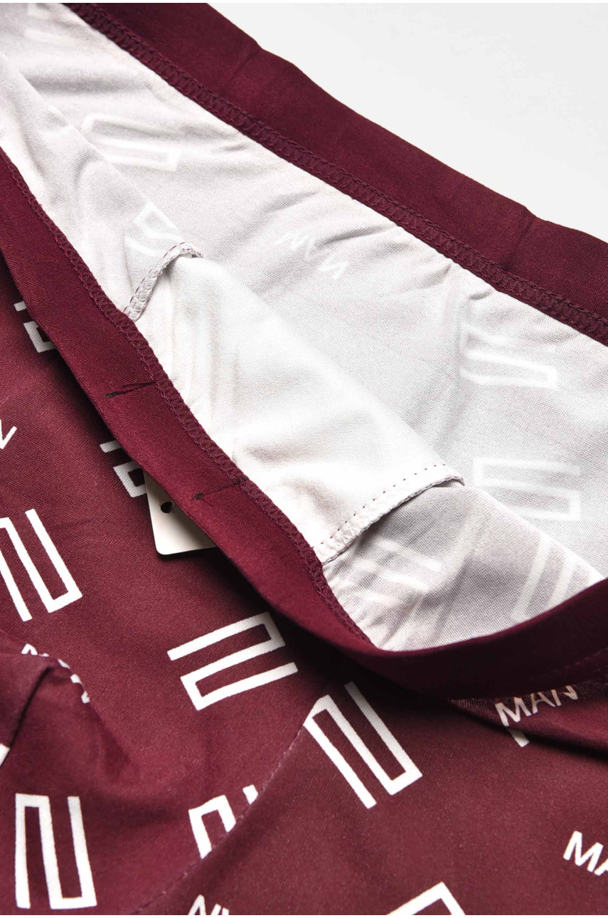 Боксеры мужские бордового цвета с принтом 6816 209685 Боксеры мужские бордового цвета с принтом 6816 209685