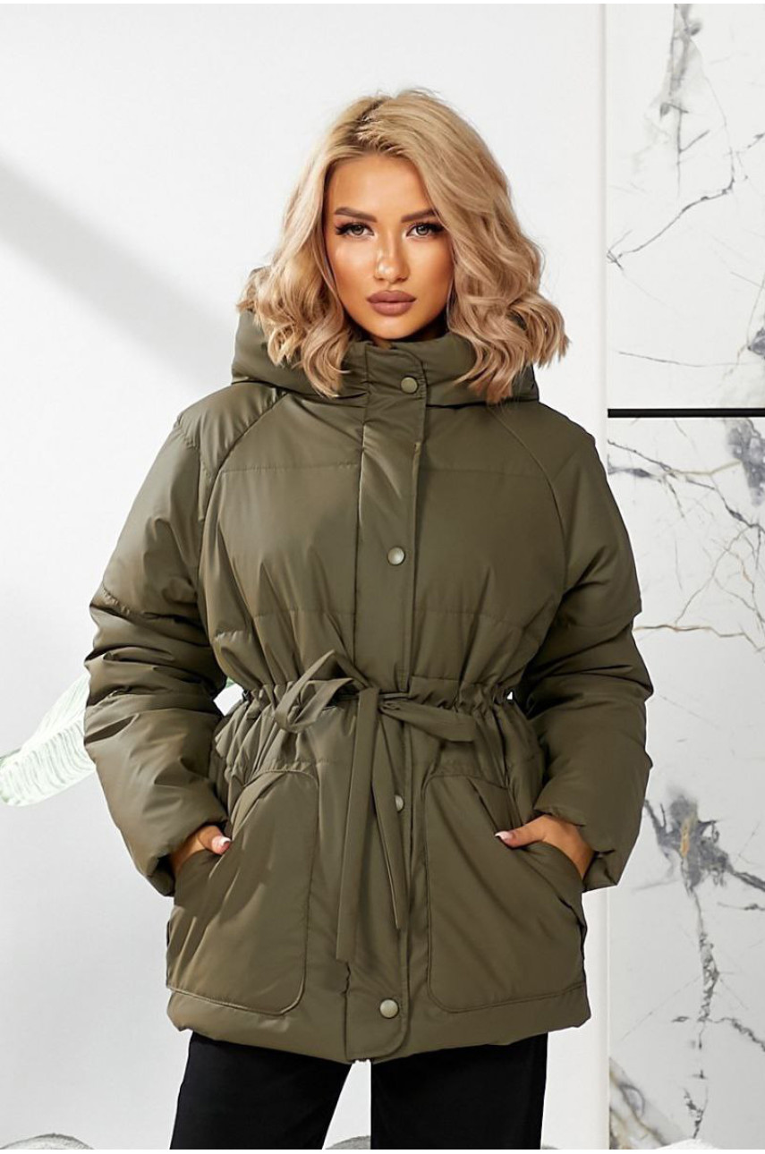 Куртка женская демисезонная цвета хаки 292 209741 Куртка женская демисезонная цвета хаки 292 209741