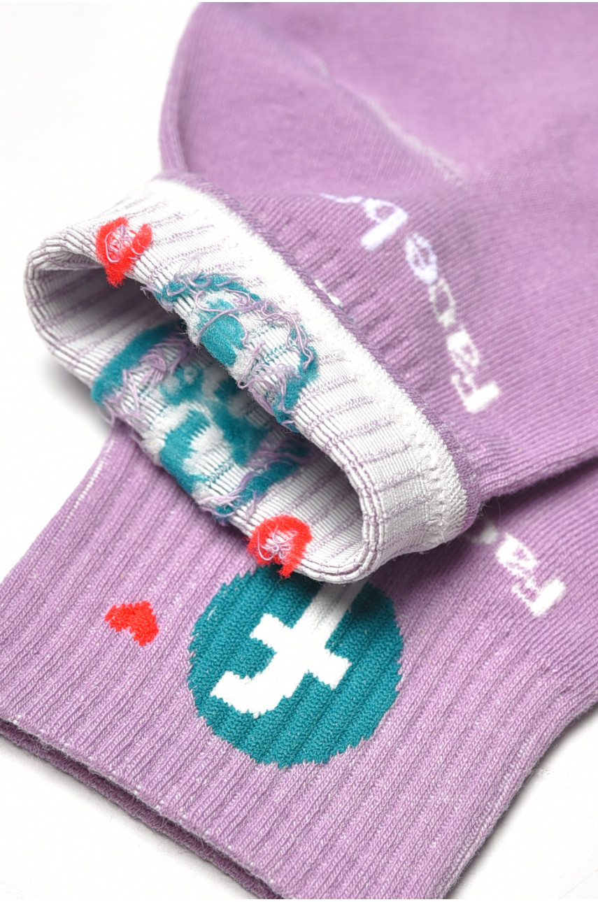 Носки женские демисезонные сиреневого цвета YH22-09 209785