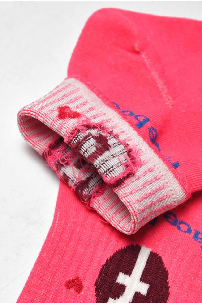 Носки женские демисезонные розового цвета YH22-09 209789