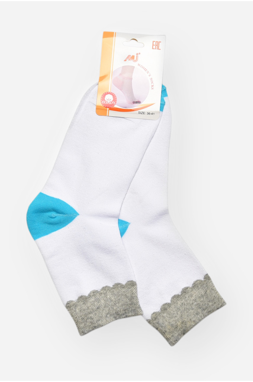 Носки женские медицинские демисезонные белого цвета 209794