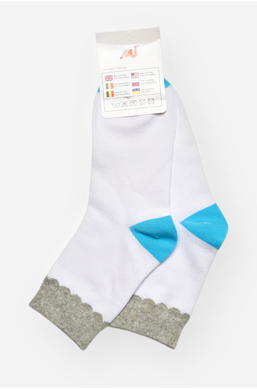 Носки женские медицинские демисезонные белого цвета 209794