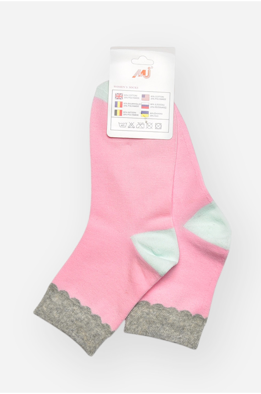 Носки женские медицинские демисезонные розового цвета 209799