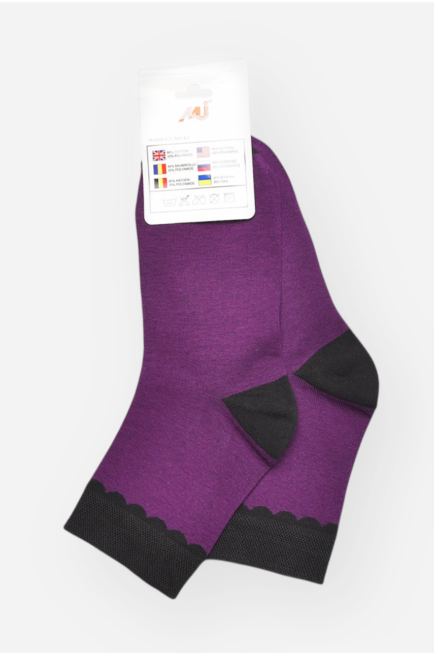 Носки женские медицинские демисезонные фиолетового цвета 209800