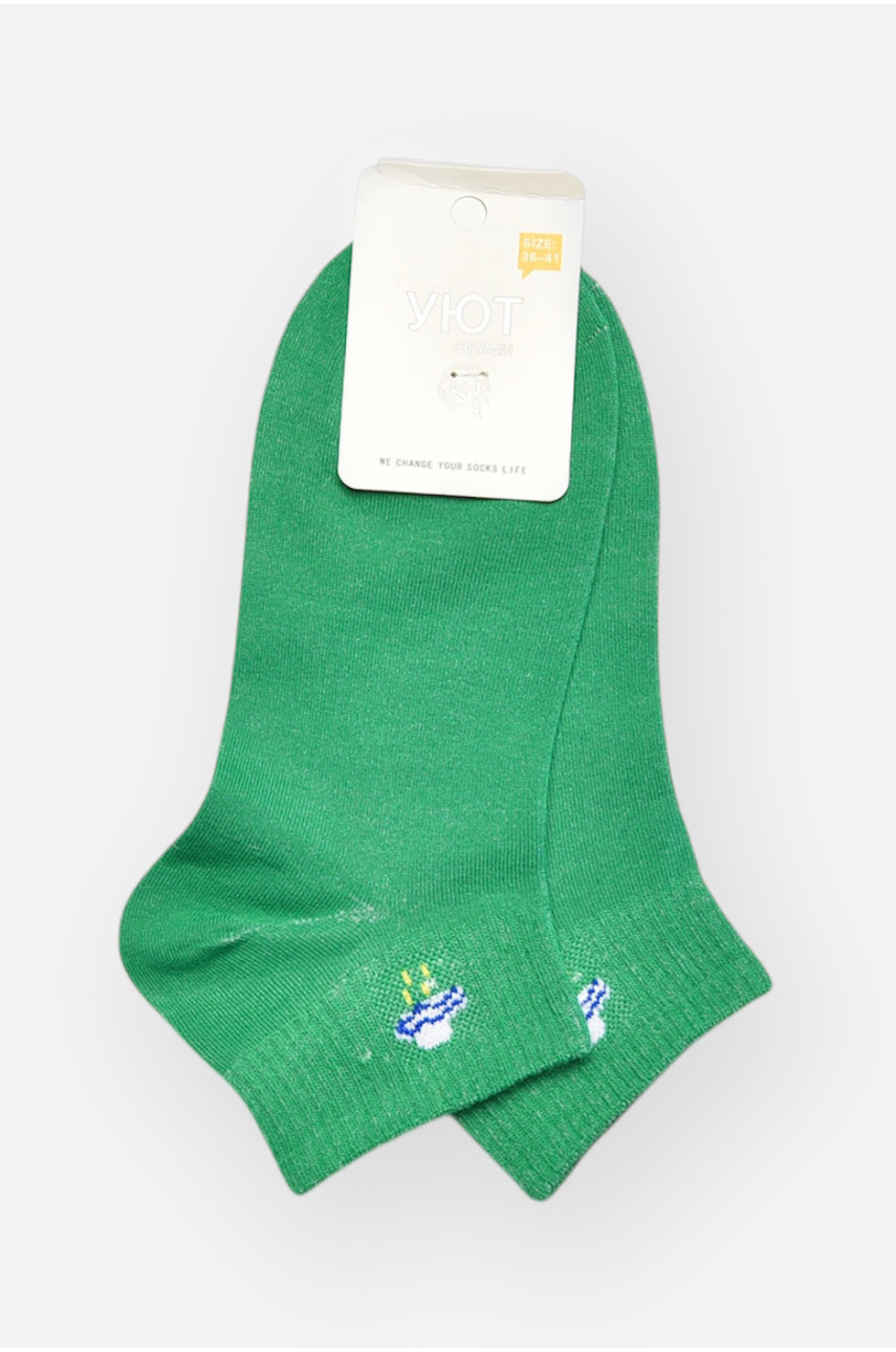 Носки женские демисезонные зеленого цвета YH22-06 209801