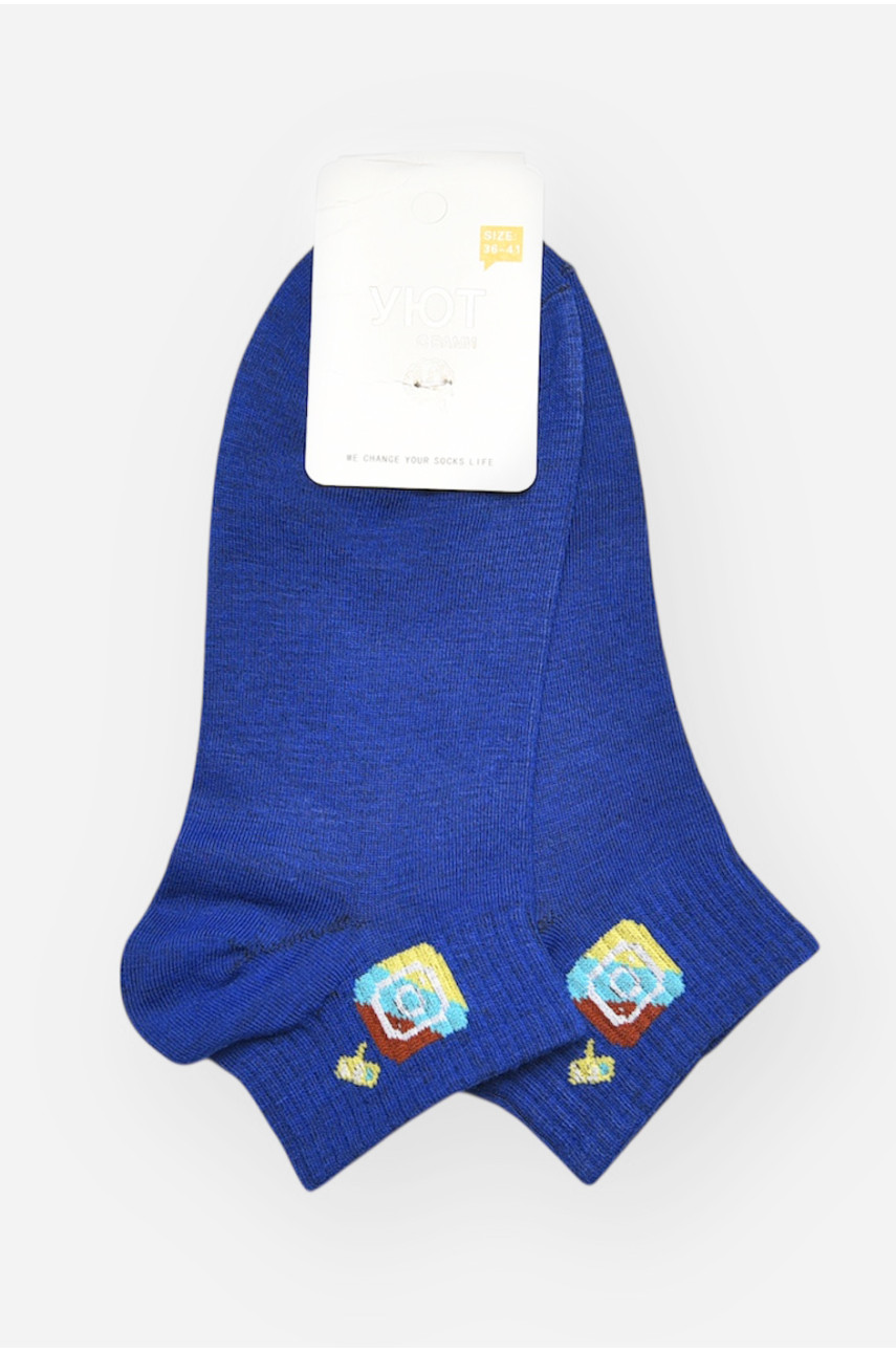 Носки женские демисезонные синего цвета YH22-12 209807