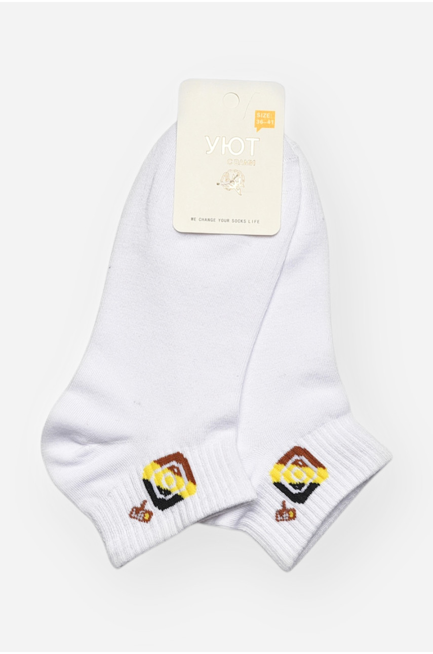 Носки женские демисезонные белого цвета YH22-12 209808