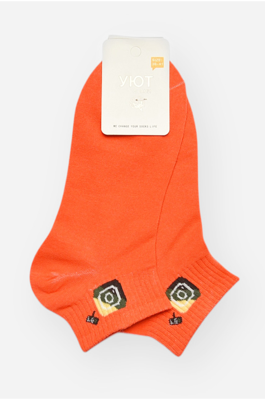Носки женские демисезонные оранжевого цвета YH22-12 209810