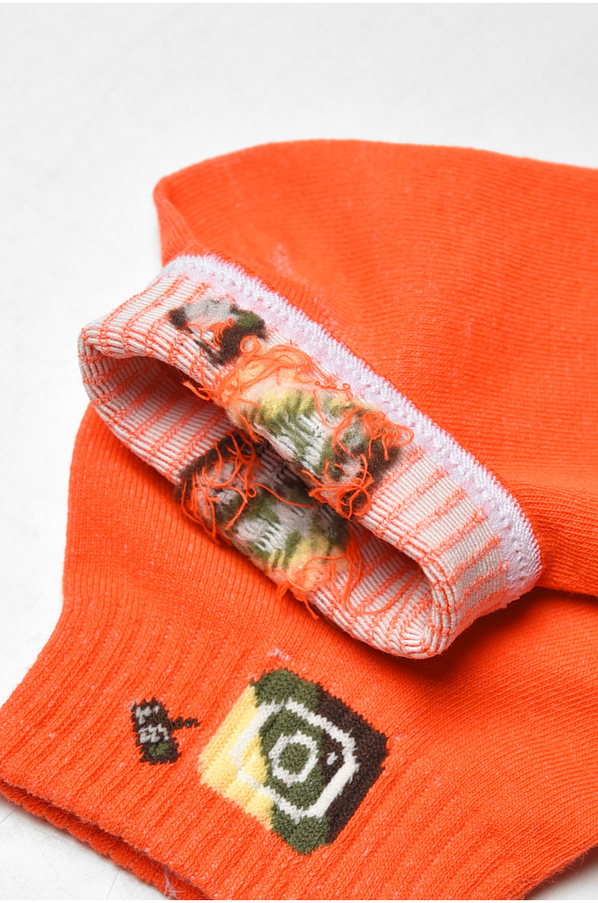 Носки женские демисезонные оранжевого цвета YH22-12 209810