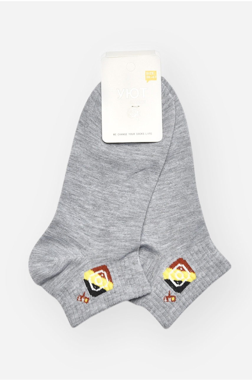 Носки женские демисезонные серого цвета YH22-12 209811