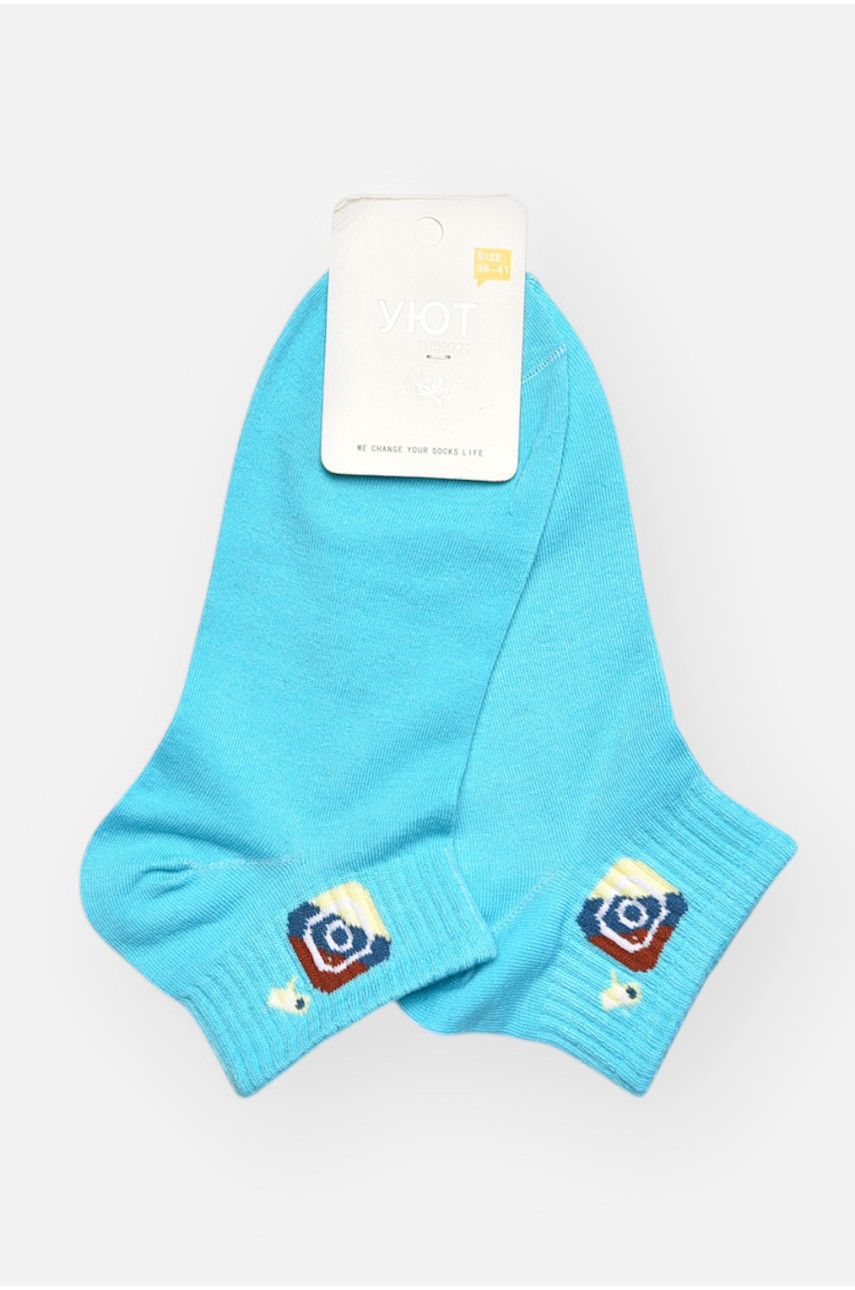 Носки женские демисезонные голубого цвета YH22-12 209813