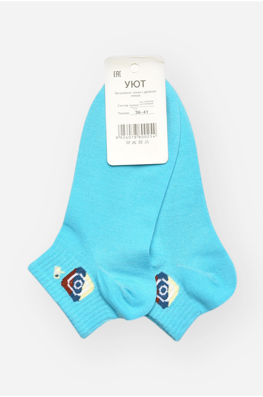 Носки женские демисезонные голубого цвета YH22-12 209813