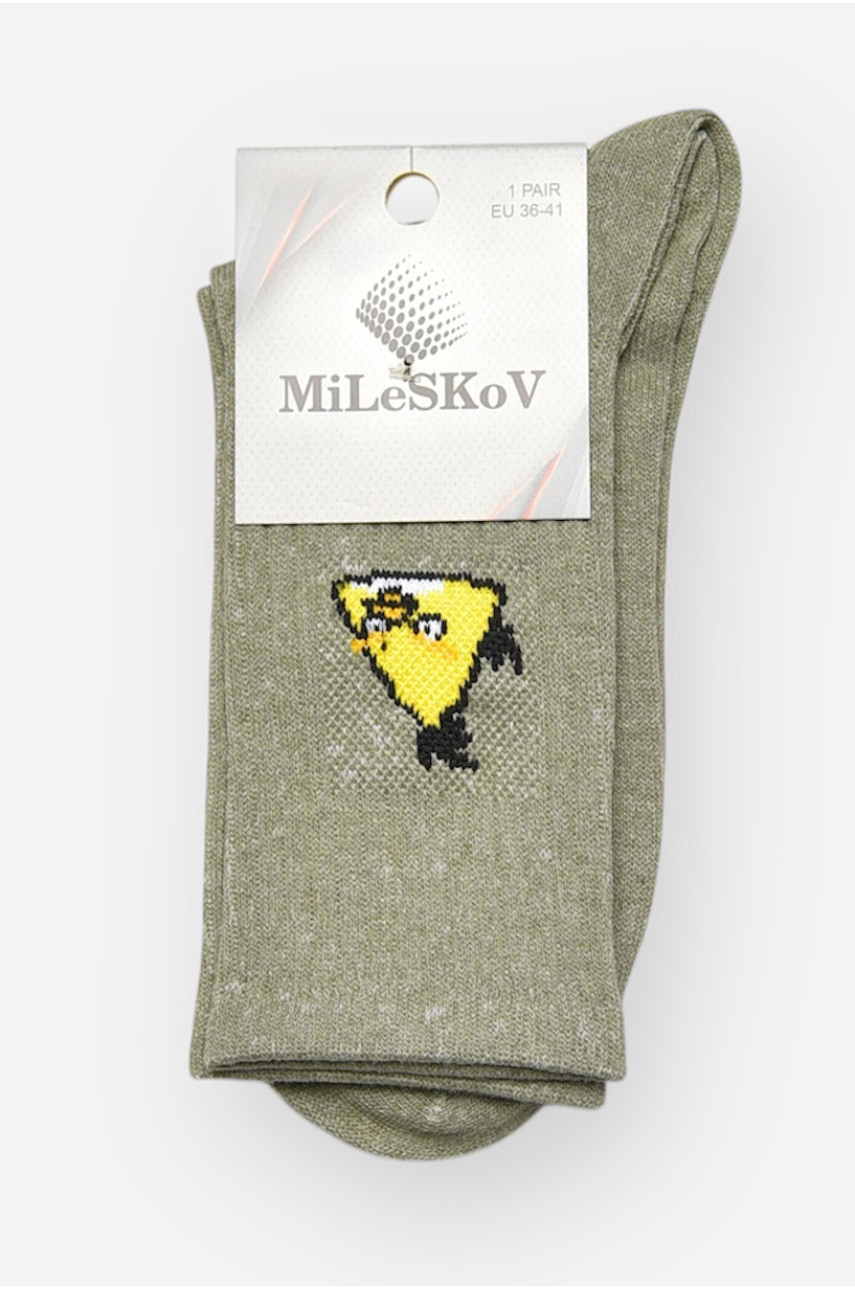 Носки женские демисезонные серого цвета XL 052 209815