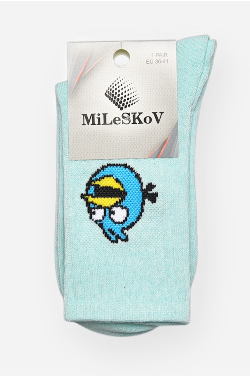 Носки женские демисезонные голубого цвета XL 052 209816