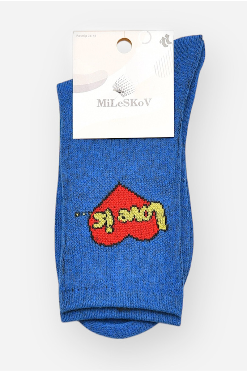 Носки женские демисезонные синего цвета XL 050 209818