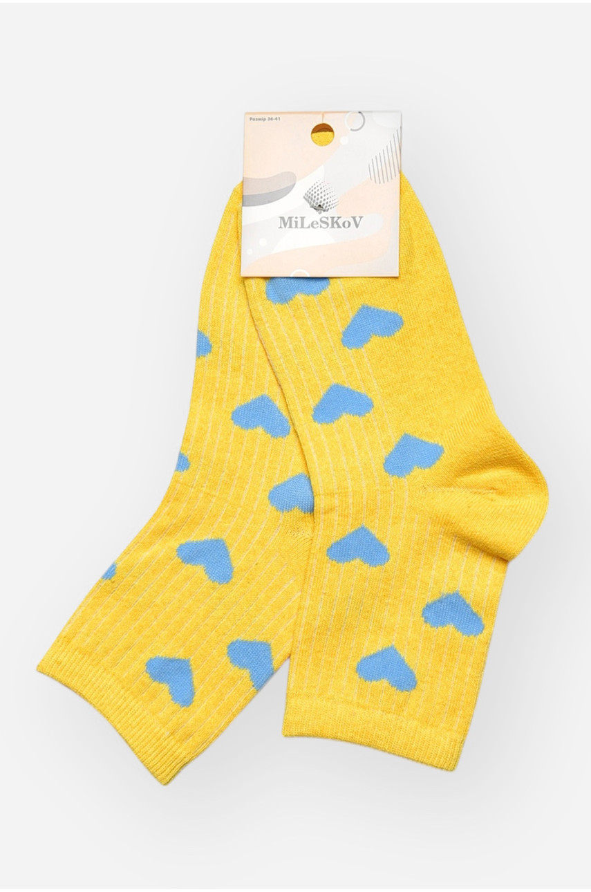 Носки женские демисезонные жёлтого цвета L188 209855