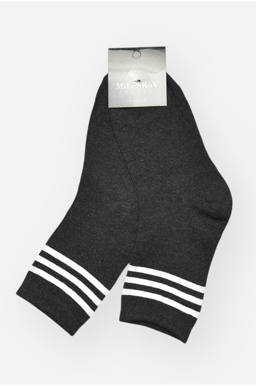 Носки мужские демисезонные тёмно-серого цвета 1805 209857