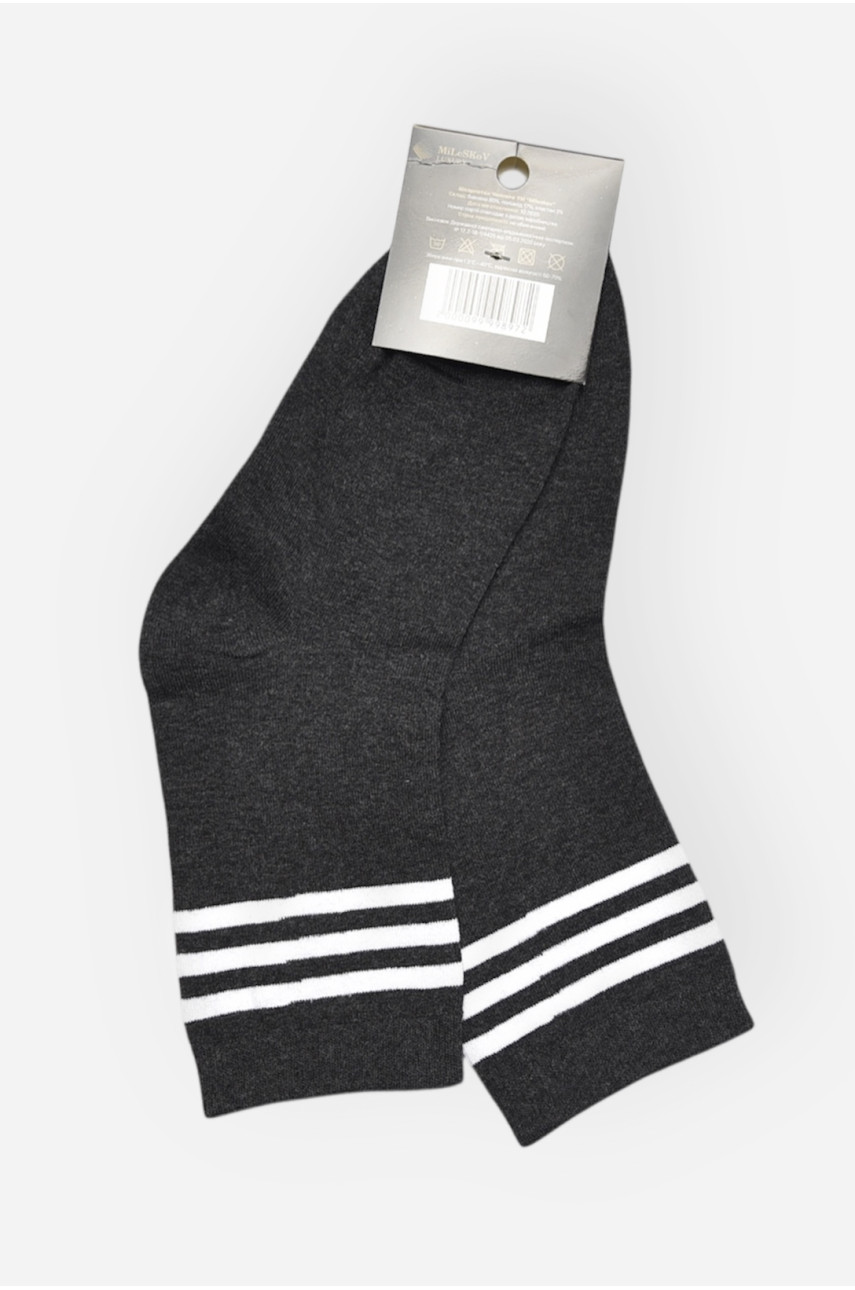 Носки женские демисезонные тёмно-серого цвета 1806-2 209860